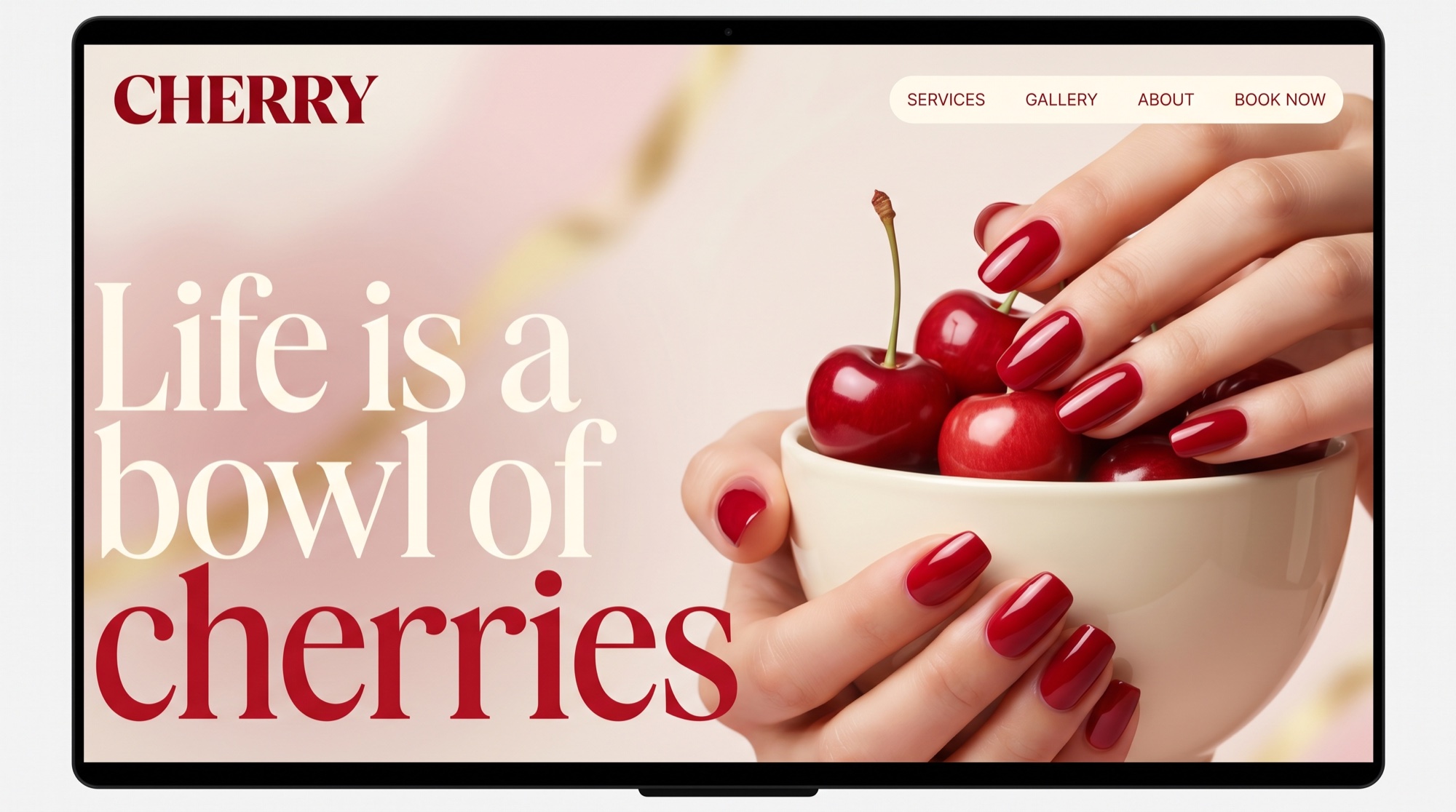 Cherry — Glam · cherry red salon website concept