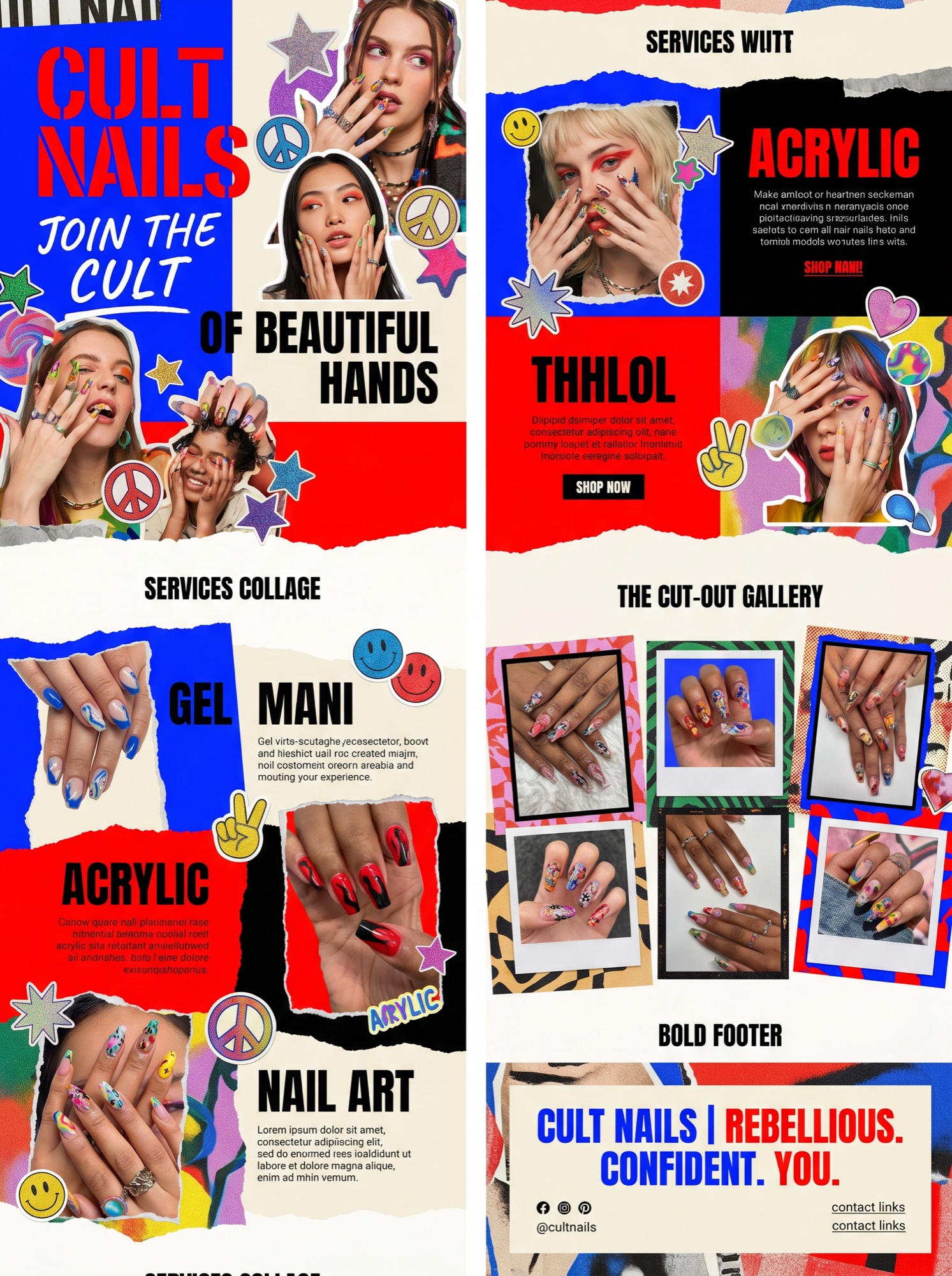 Cult — Maximalist zine salon website concept