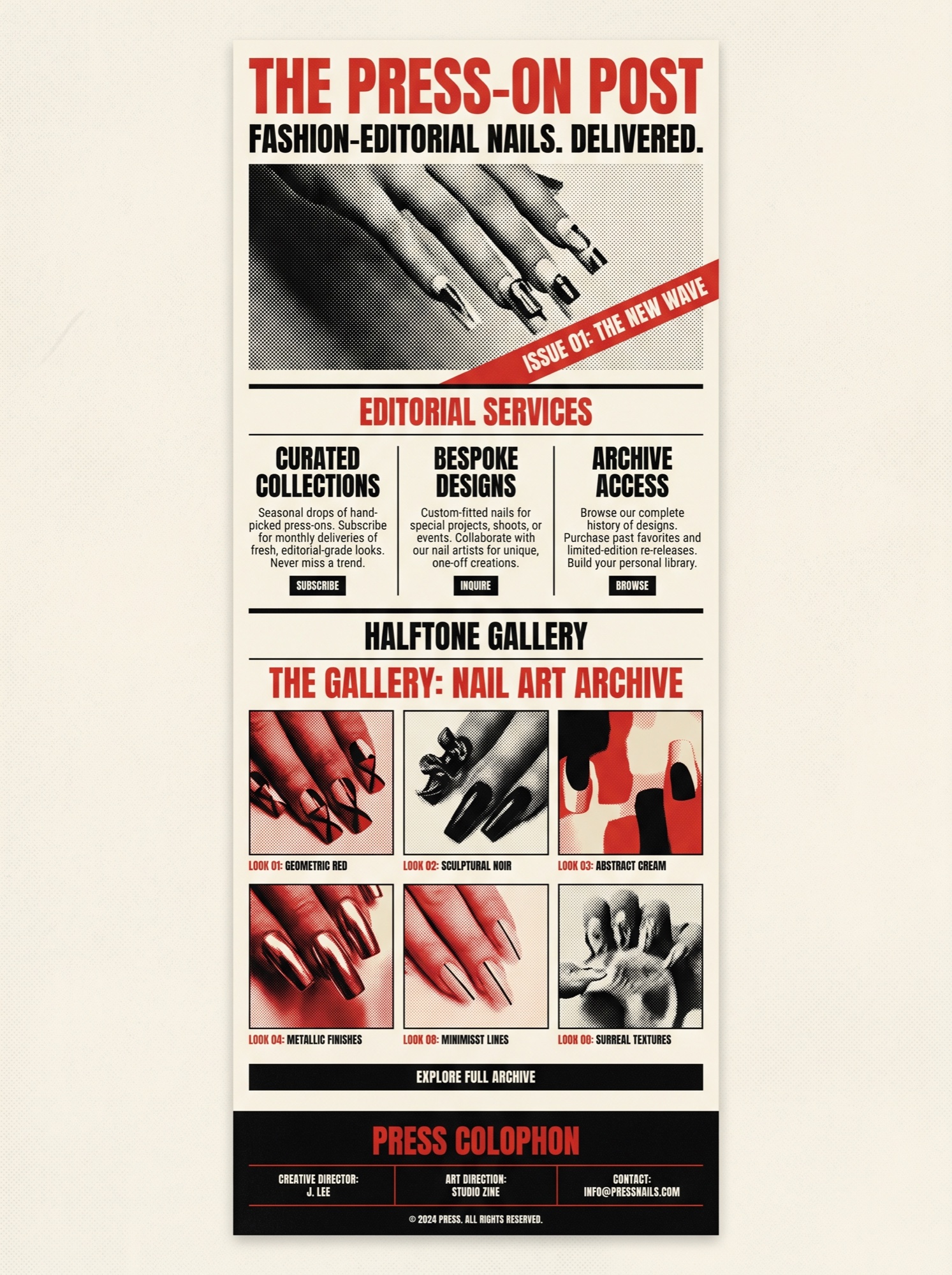 Press — Newspaper zine salon website concept