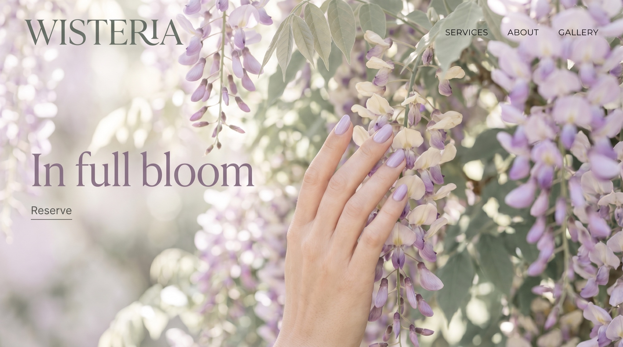 Wisteria — Botanical · lilac & sage salon website concept